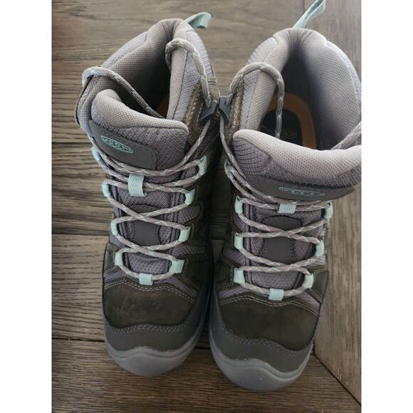 New Keen Circadia Mid 8 1/2 Waterproof Hiking Grey Aqua Boot - Picture 1 of 6